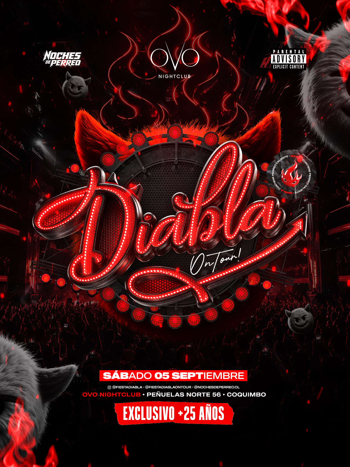 Fiesta Diabla OVO Night Club 2da Edición Sábado 5 Septiembre